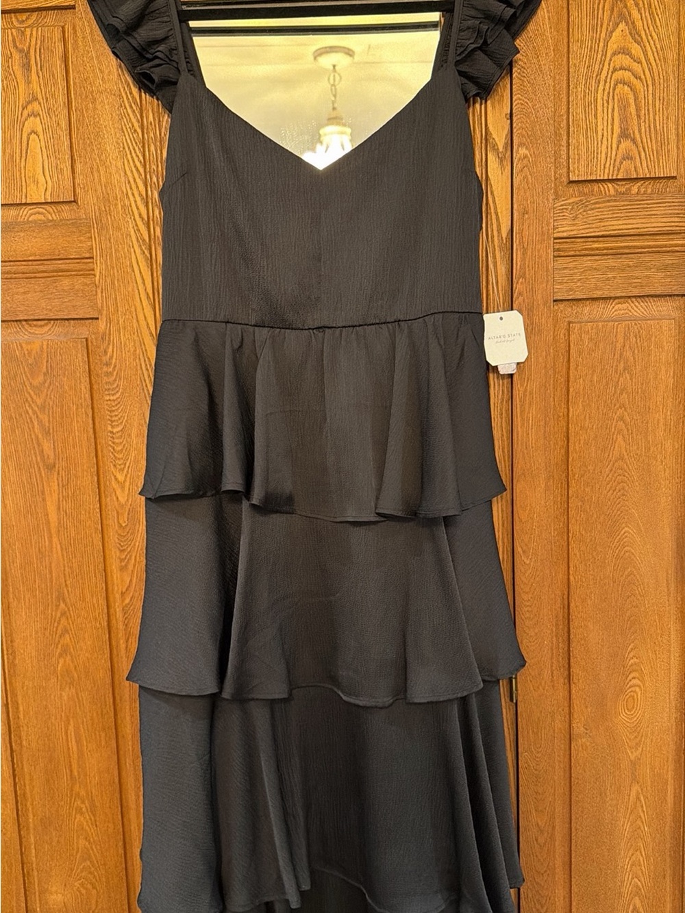 Altar'd State Black Tiered Ruffle Maxi Dress